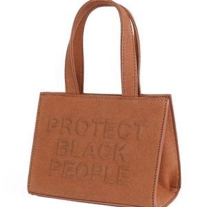 CISE Mini Tote / Top Handle Bag – Brown Faux Suede